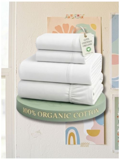 100% Organic Cotton Percale Cooling Sheet Set (Twin XL)