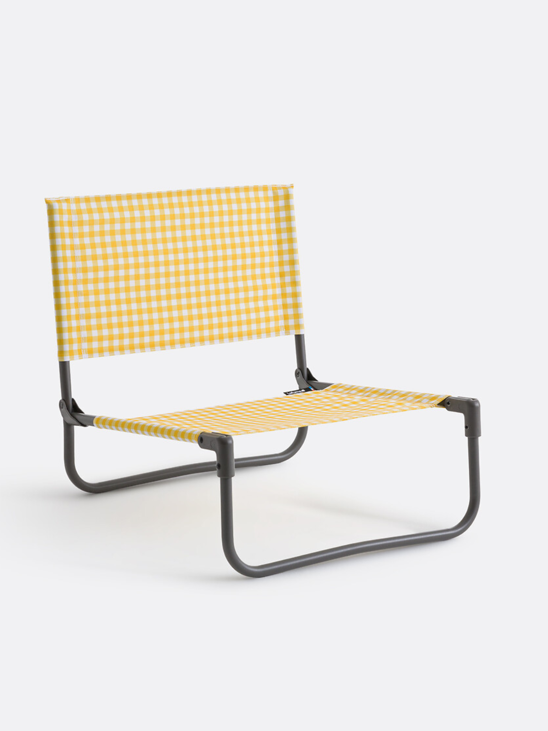 Yellow gingham low-profile outdoor chair