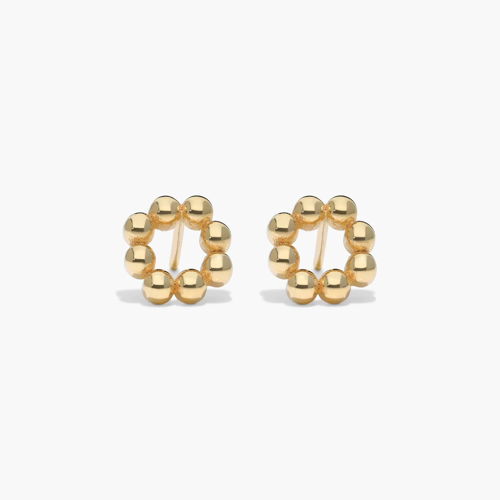 James Allen, Bead Circle Stud Earrings In 14K Yellow Gold