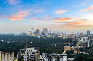 view of Atlanta skyline from Elton John's condo