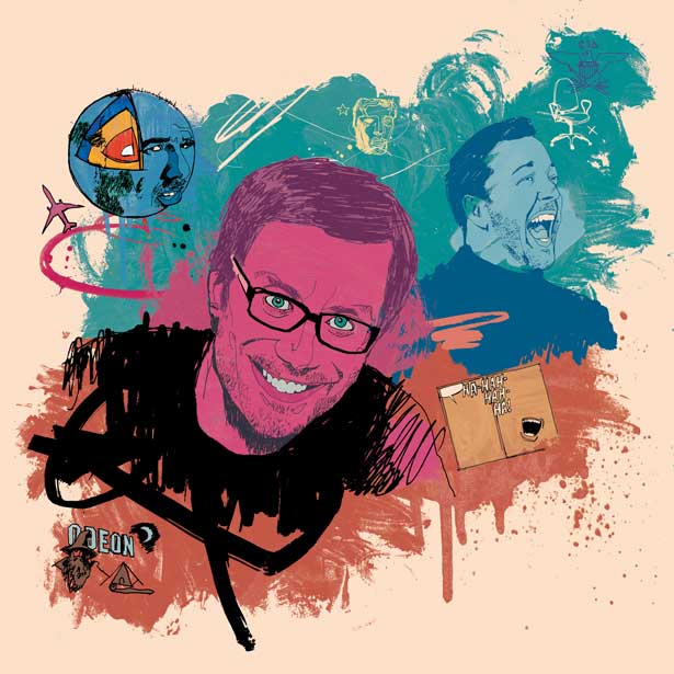 Steve Merchant illustration by Ben Tallon, supporting its exclusive Xpress interview with him