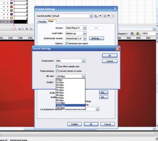 Optimise Flash movies: Sound settings