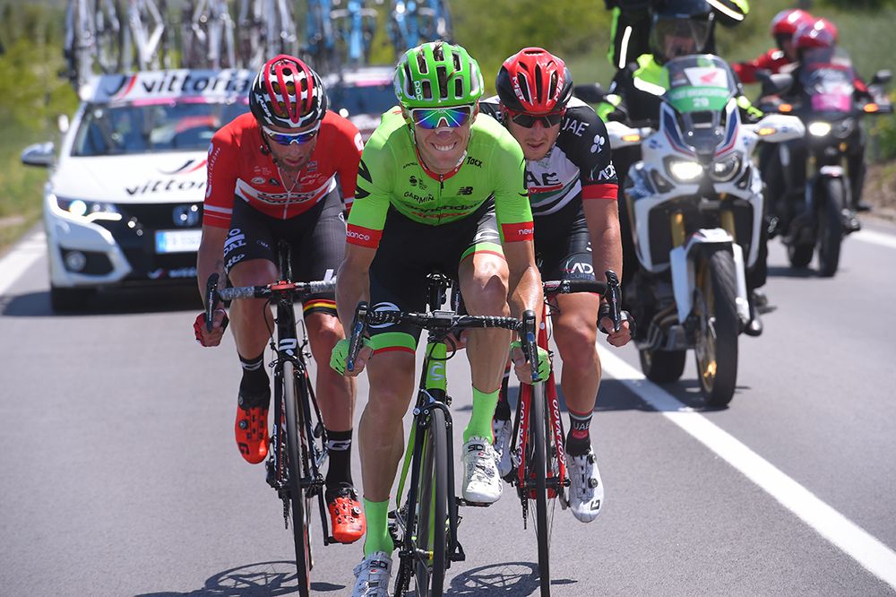 Pierre Rolland (Cannondale Drapac) leads the chase