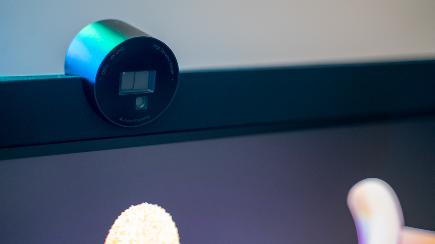 Dell UltraSharp U3223QZ's 4K webcam with privacy shutter closed