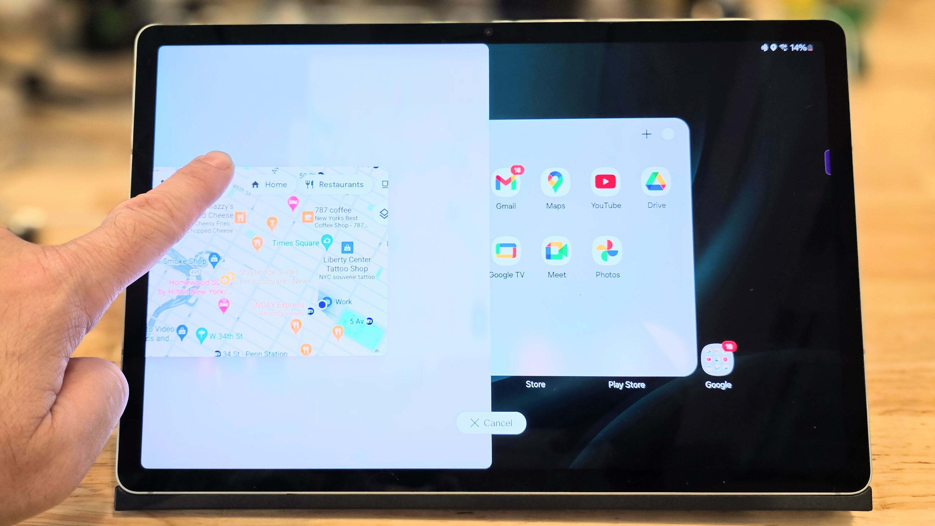 Samsung Galaxy Tab S9 FE Plus mostrando la aplicación Mapas