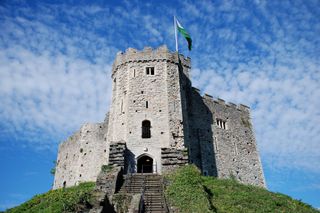 Cardiff Castle in Cardiff, Wales.