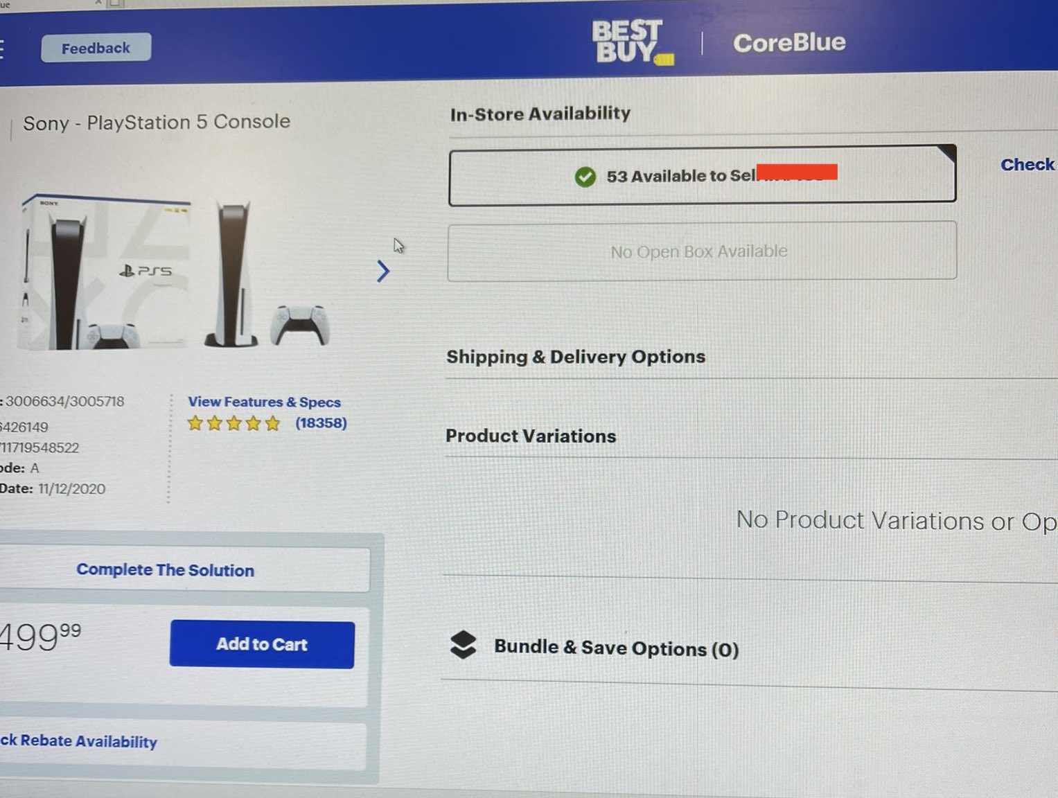 PS5 restock at Best Buy inventory screen