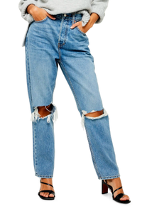 Topshop Ripped Dad Jeans, $80