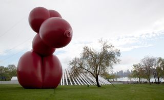 Outdoor sculpture, 'Balloon Dog' at Frieze New York's Sculpture Park