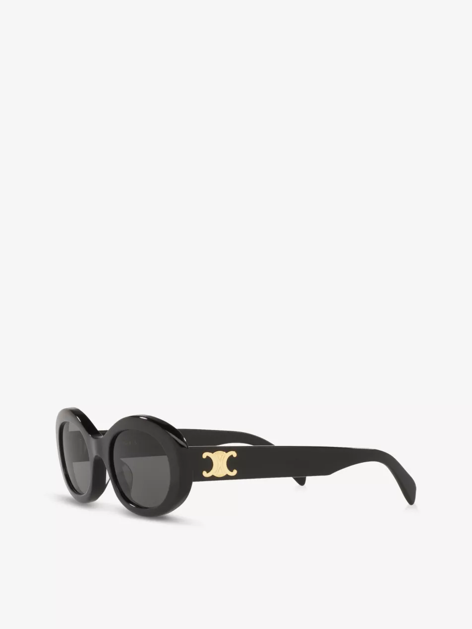 Cl40194u Oval-Frame Acetate Sunglasses