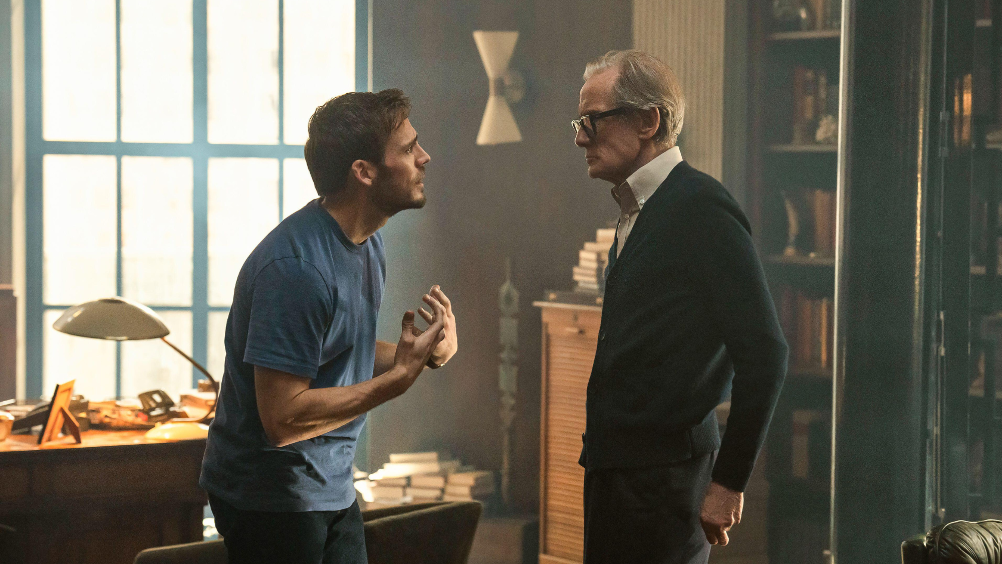 Sam Claflin and Bill Nighy in Lazarus