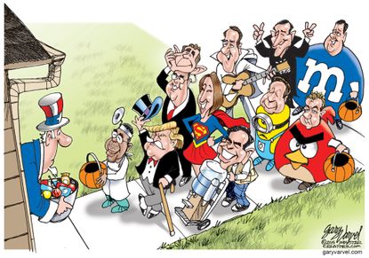 Political cartoon U.S. Republican 2016 Candidates Halloween Costumes