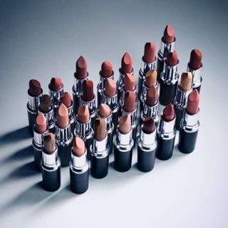 tubes of mac cosmetics nudes macximal lipstick