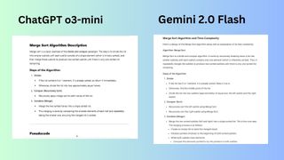 o3-mini vs Gemini 2.0 Flash screenshot