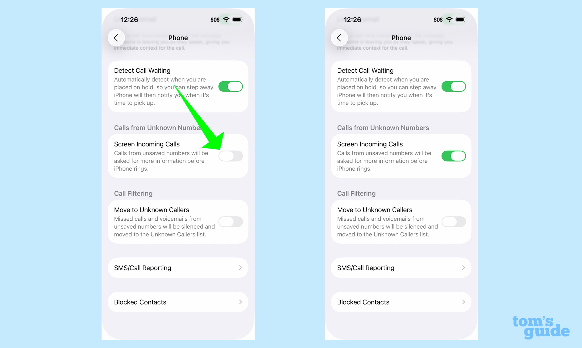 turn slide to screen incoming calls in iOS 26