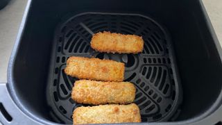 Fish fingers in the basket of the Cosori Lite Air Fryer