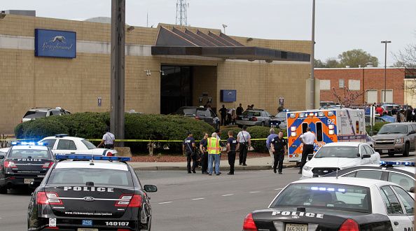 The Richmond, Virginia, Greyhound station where a state trooper was shot.