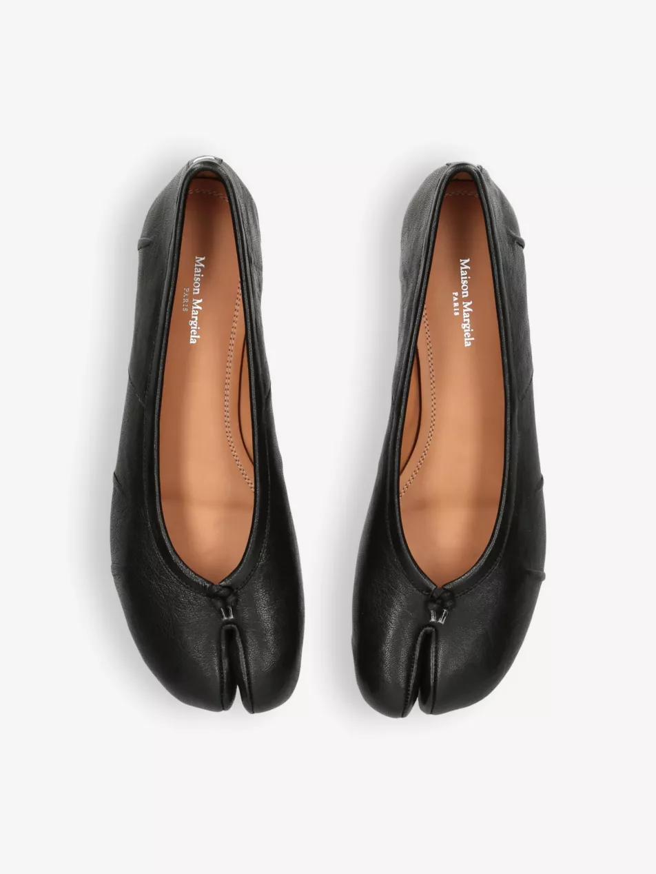 Tabi Split-Toe Leather Ballet Flats - Eur 35 / 2 Uk Women