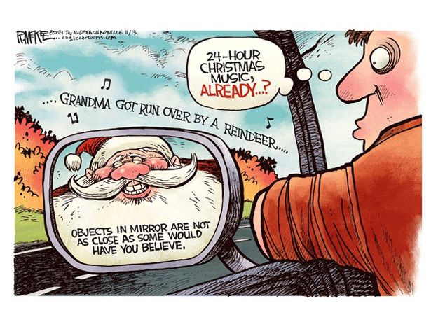 Editorial cartoon Christmas music November