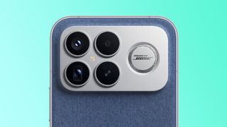 The Redmi K90 Pro Max camera housing, with the Bose subwoofer visible