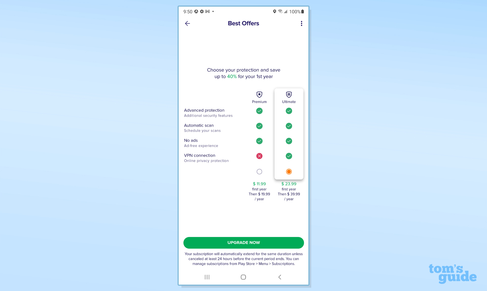 Avast Mobile Security app install options