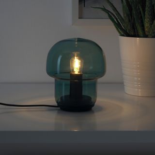 Emerald green table lamp coloured bulb for bedroom lighting
