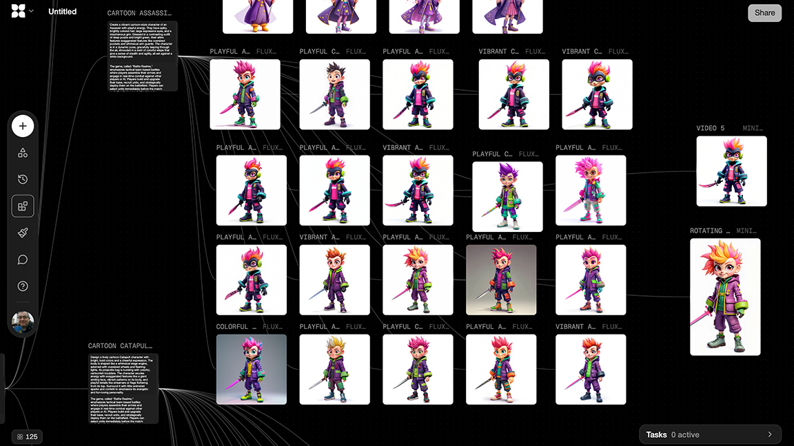 Flora AI; UI screens for an AI art app