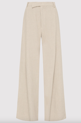 St. Agni Linen Overlap Waist Trousers - Natural