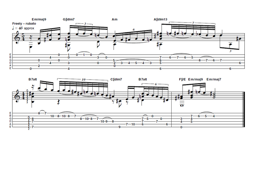 Advanced lick two: nylon string fingerstyle workout
