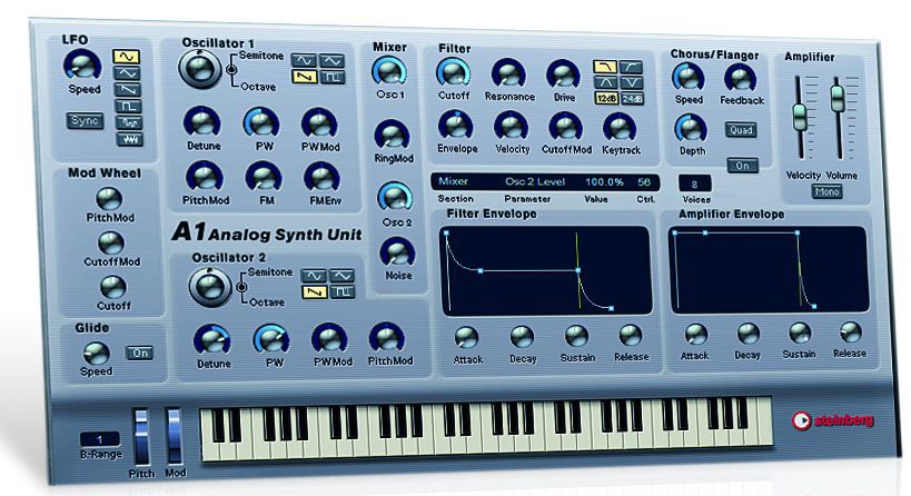 Those all important hoovers are easy to program in Steinberg's A1 synth