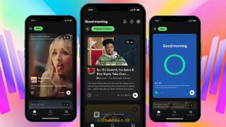Spotify redesign for 2023 on a pastel colored background