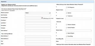 There are multiple proximity problems with this product registration form. How many can you spot?