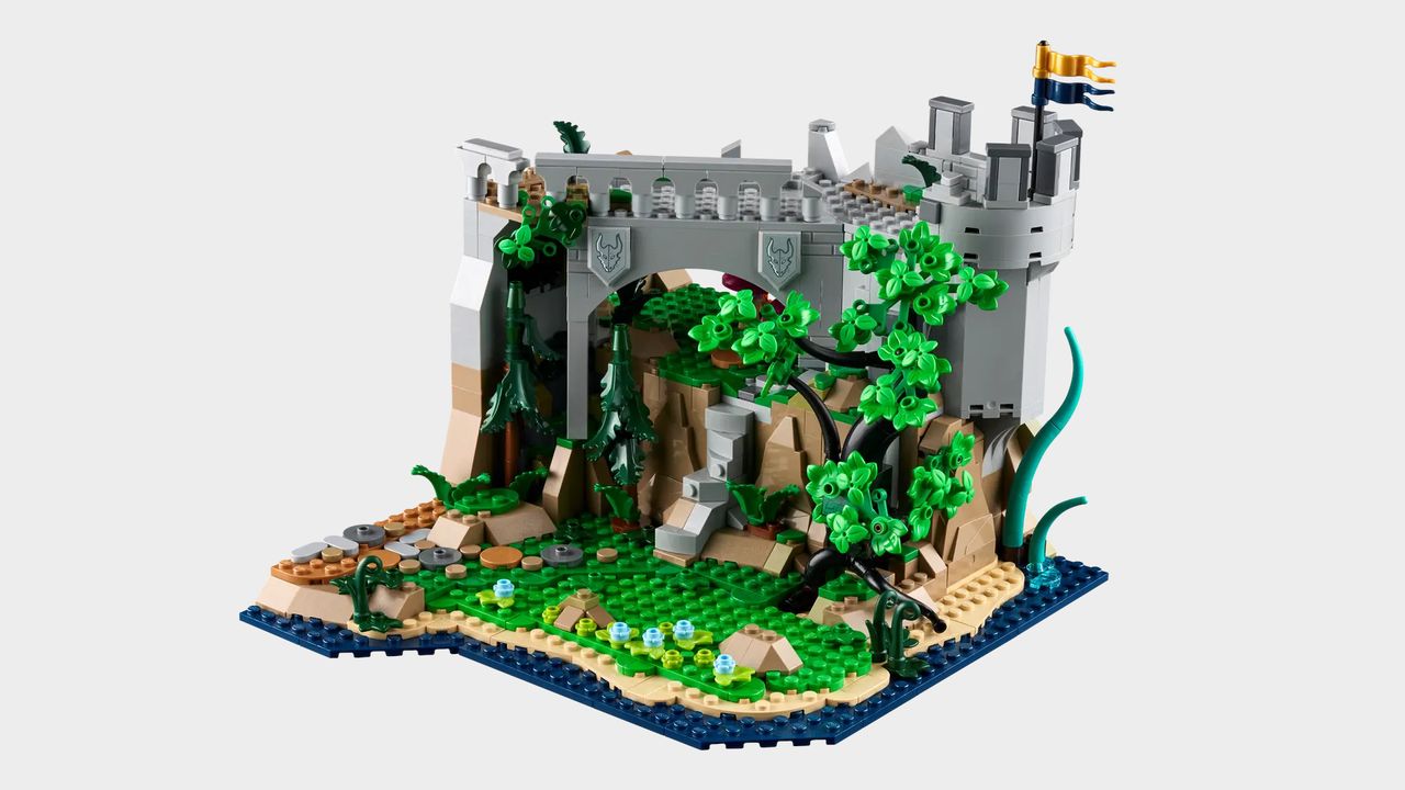 Lego D&amp;D set on a plain background