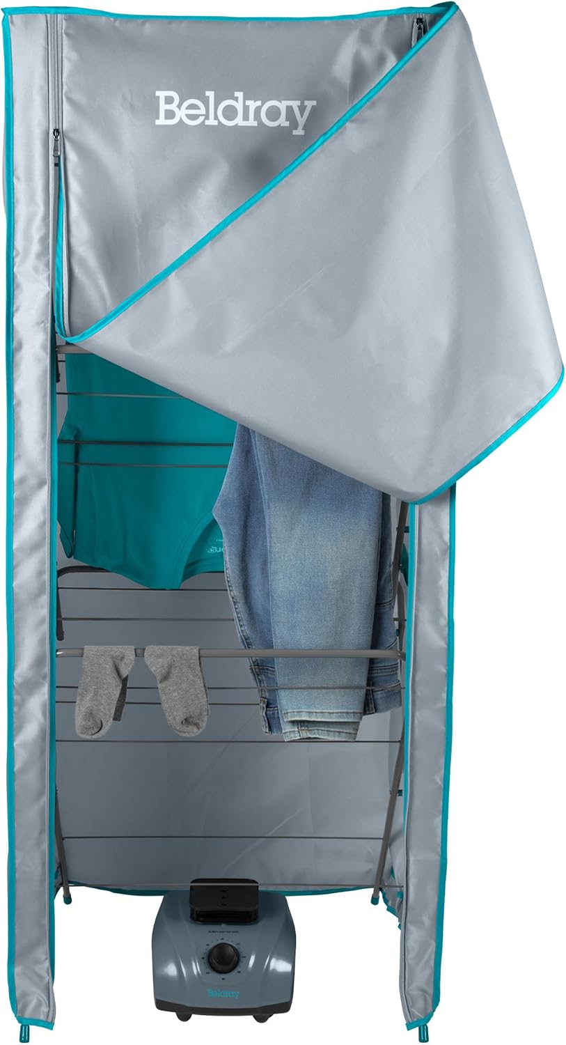 Beldray Heated Pod Drying System &amp;ndash; Convert 3 Tier Airers to a Heated Clothes Airer, Hot Air Circulation, Compatible With Most 3 Tier Airers (65 X 55 X 145cm), Fast Drying, Low Run Costs, La034290ukf