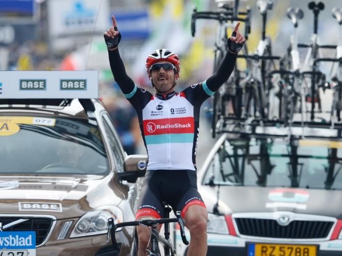 Fabian Cancellara (RadioShack Leopard) soloed to victory at the Tour of Flanders