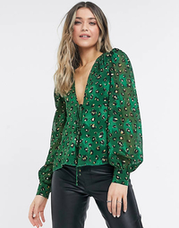 Never Fully Dressed Wrap Volume Sleeve Top: $94