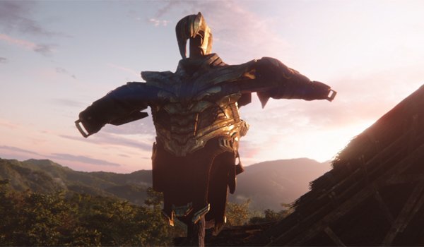 Thanos armor on a stick in Avengers Endgame