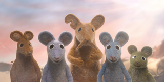 Adeel Akhtar as Dad Mouse (centre) in 'Robin Robin.'