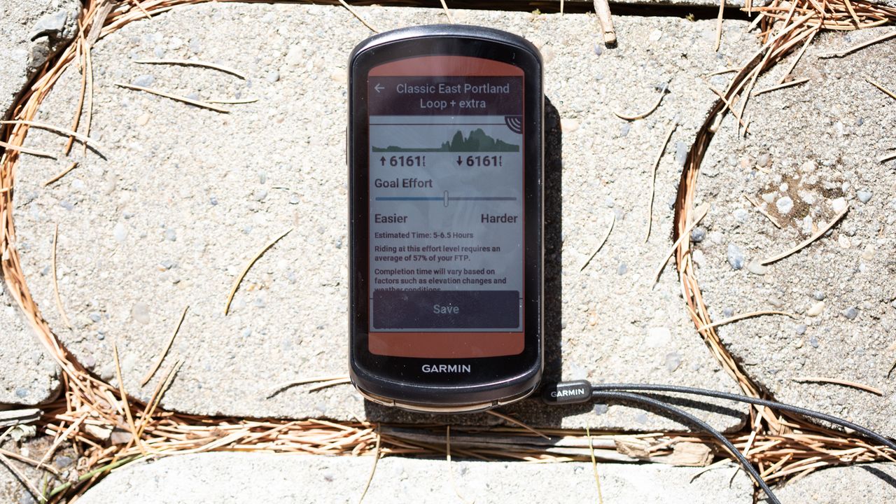 Garmin 1040 Solar pacing setup screen