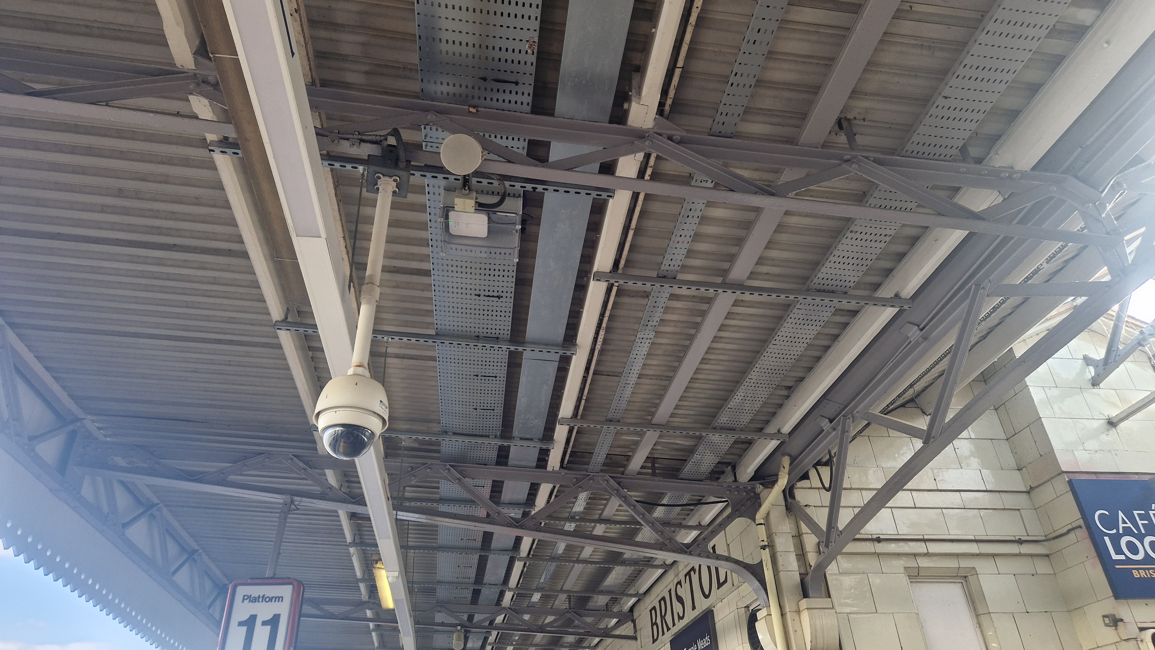 The Bristol Temple Meads Station with Auri installed in the rafters above.