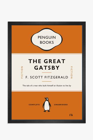 Penguin Books - F Scott Fitzgerald The Great Gatsby, Black Framed Canvas