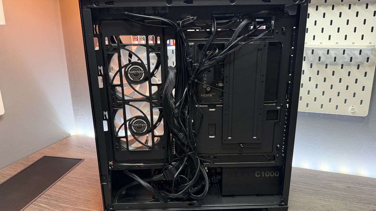 The Phanteks XT View Matrix case on a table.