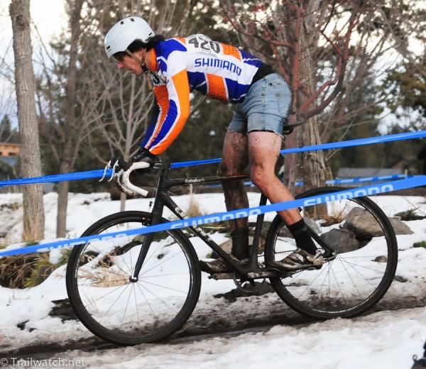 Adam Craig (Giant-Rabobank) was quite a sight in his cut-off denim shorts.