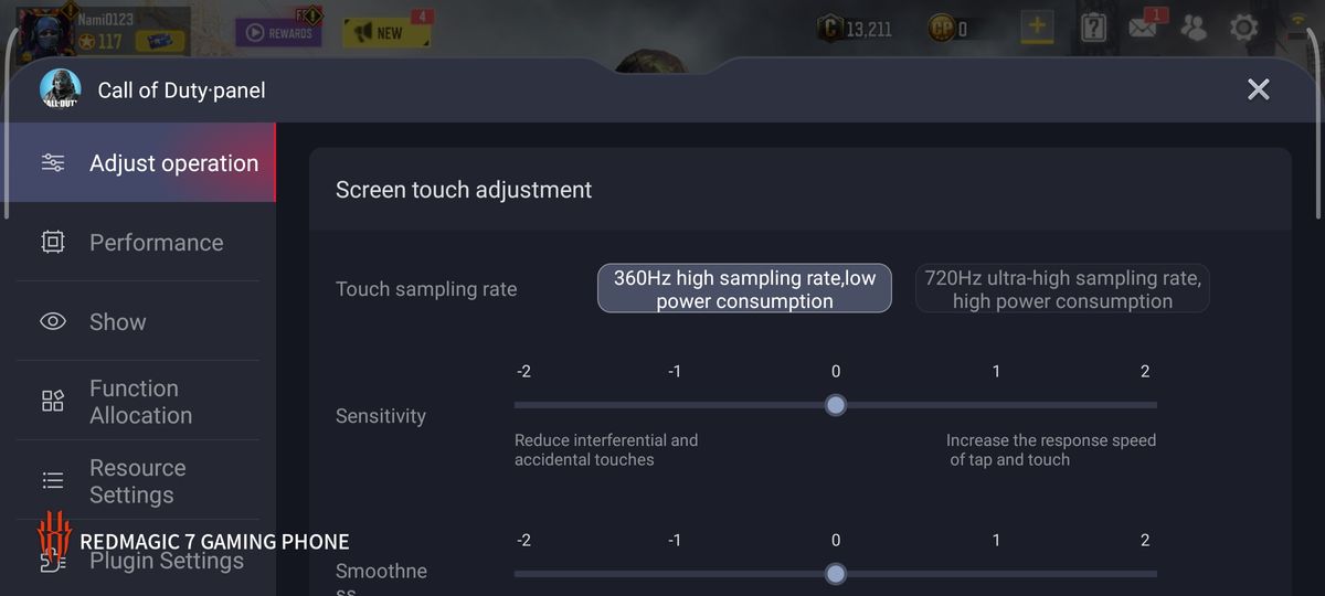 RedMagic 7 phone Game Space interface screenshot