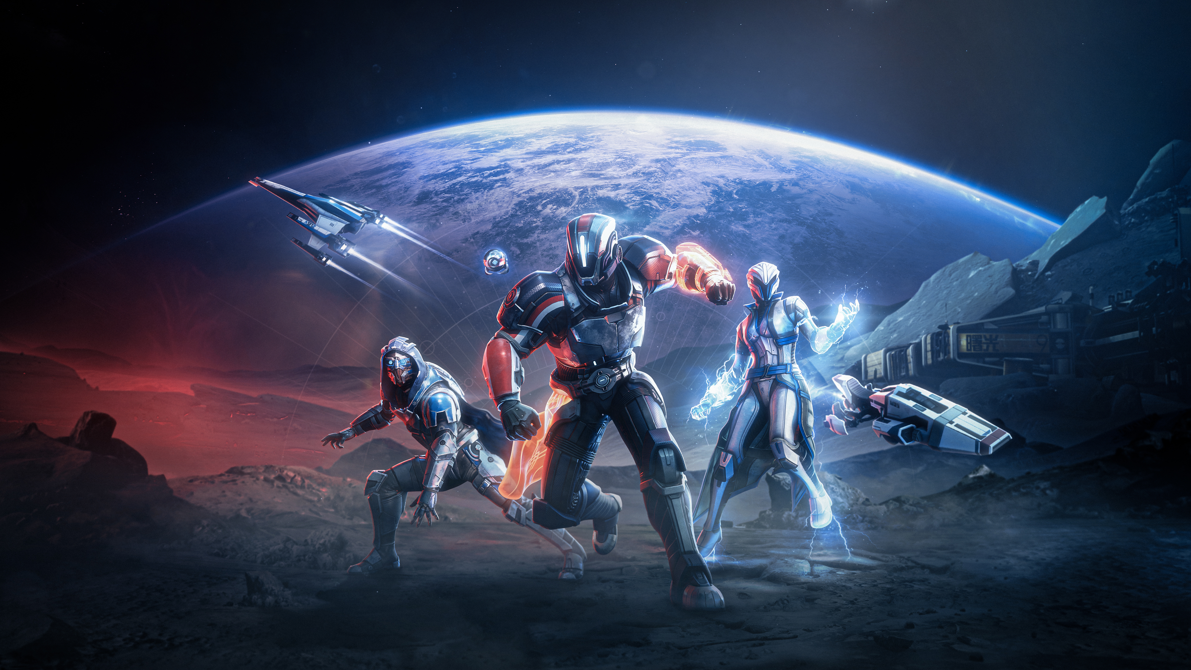 Destiny 2 Mass Effect armor sets - Hunter, Titan, and Warlock