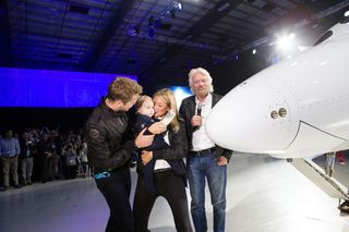 Virgin Spaceship Unity was unveiled Friday February 19th, 2016 in Mojave, California. The space vehicle was christened by Richard Branson's granddaughter, Eva-Deia.