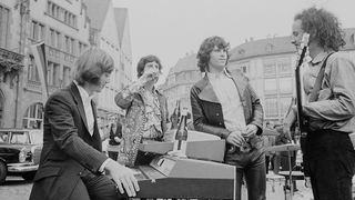 Ray Manzarek (left) with The Doors (John Densmore, Jim Morrison and Robby Krieger) in Frankfurt, Germany, 1968