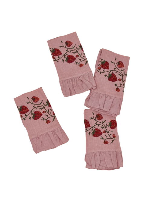 Fraises De Bois Napkins, Set of 4