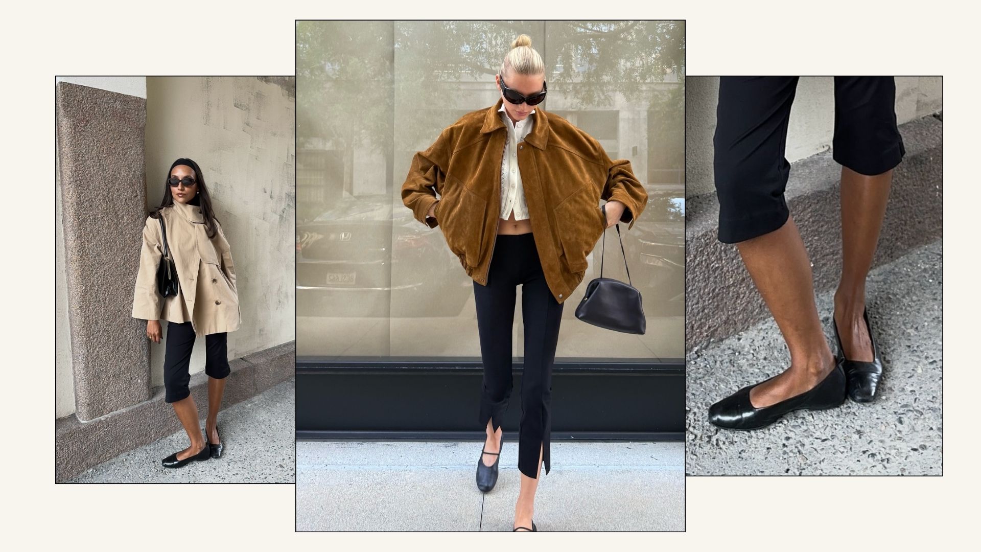 Influencer wears capri pants and ballet flats.