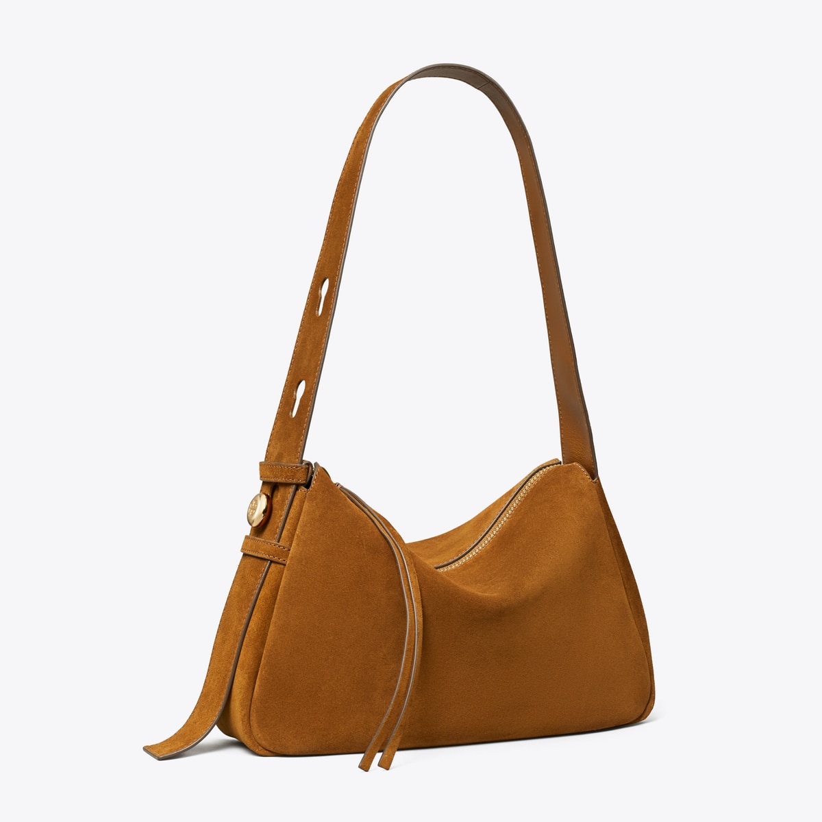 Romy Suede Shoulder Bag in Brown, Size Os